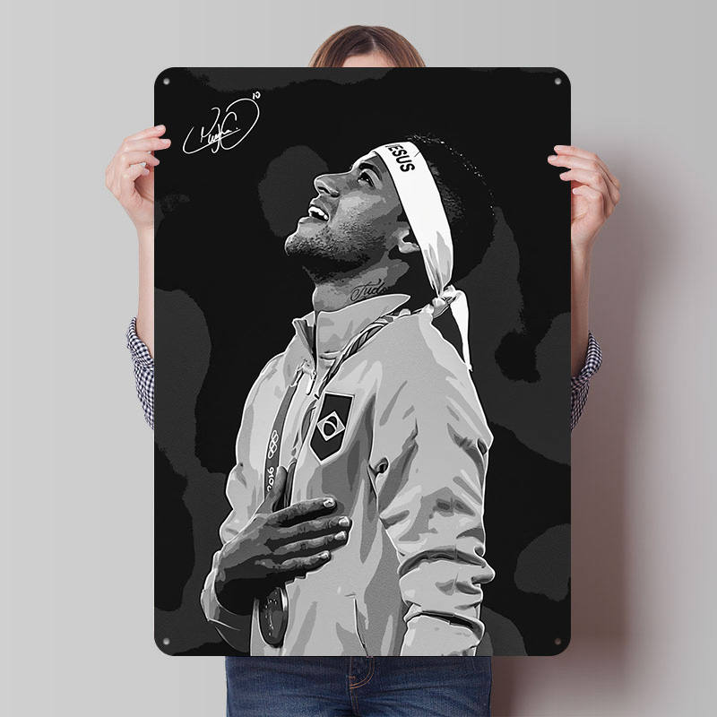 Vintage Gaming Accessories - Neymar Jr. Affiche de portrait personnalisée,
