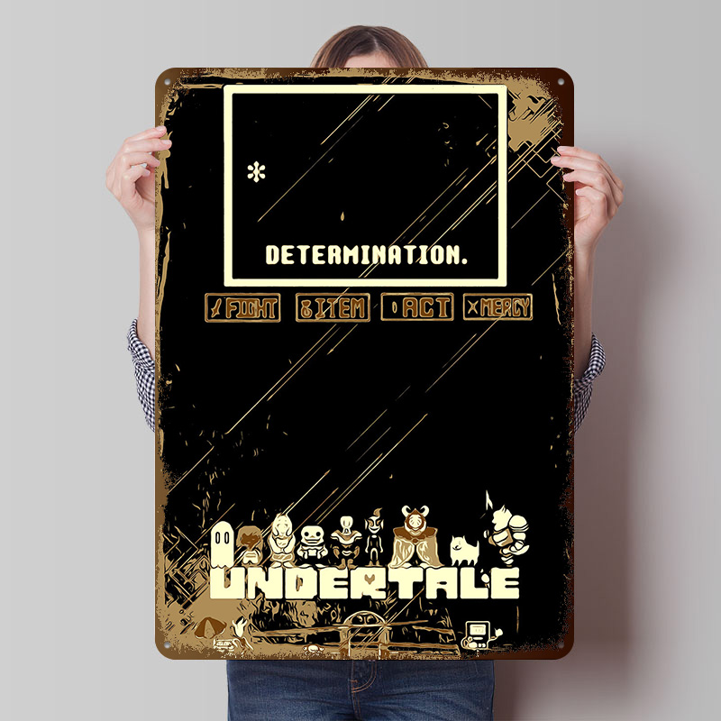 Vintage Gaming Accessories - Affiche métallique Undertale, art mural personnalisé,