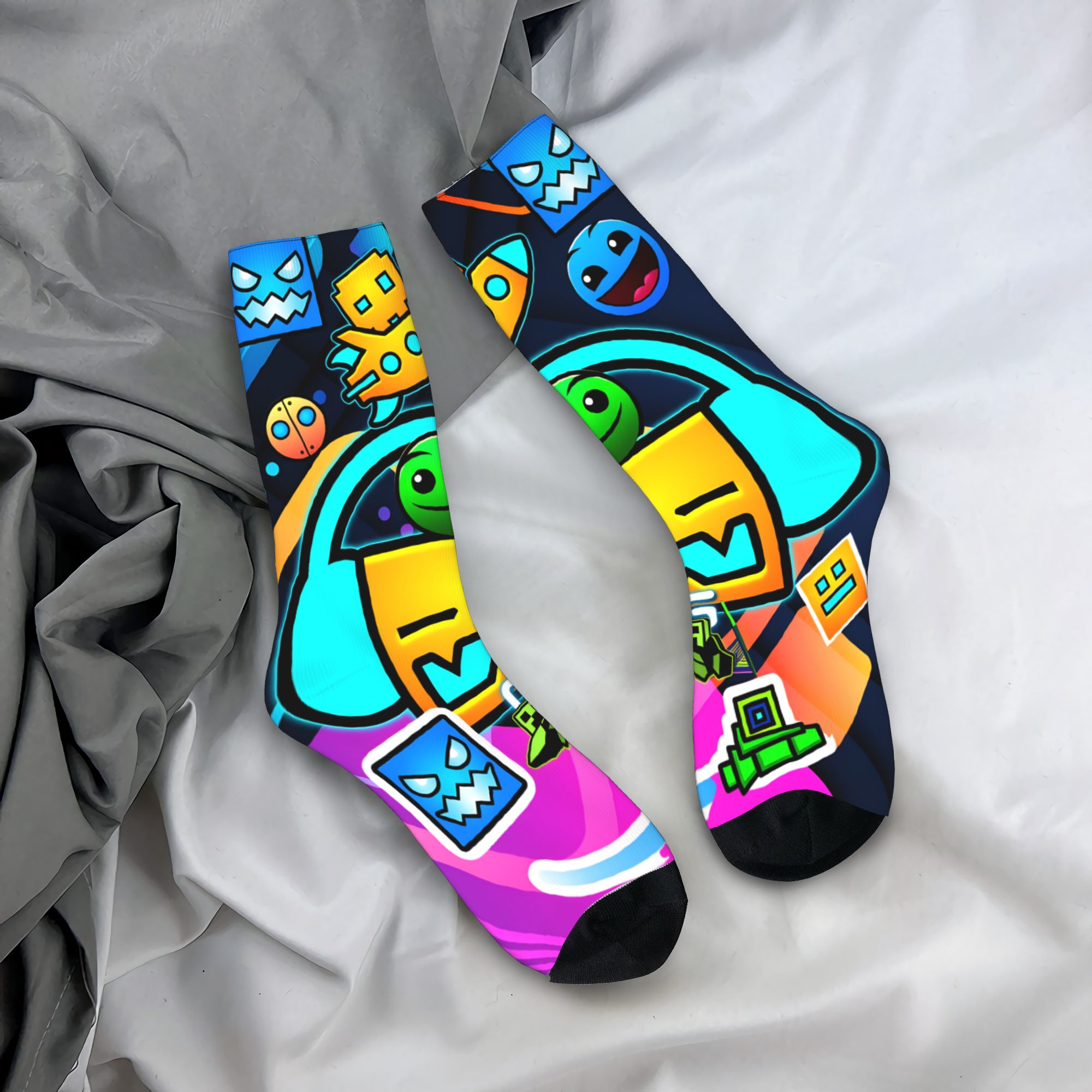 Vintage Gaming Accessories - Chaussettes de jeu à géométrie, bas