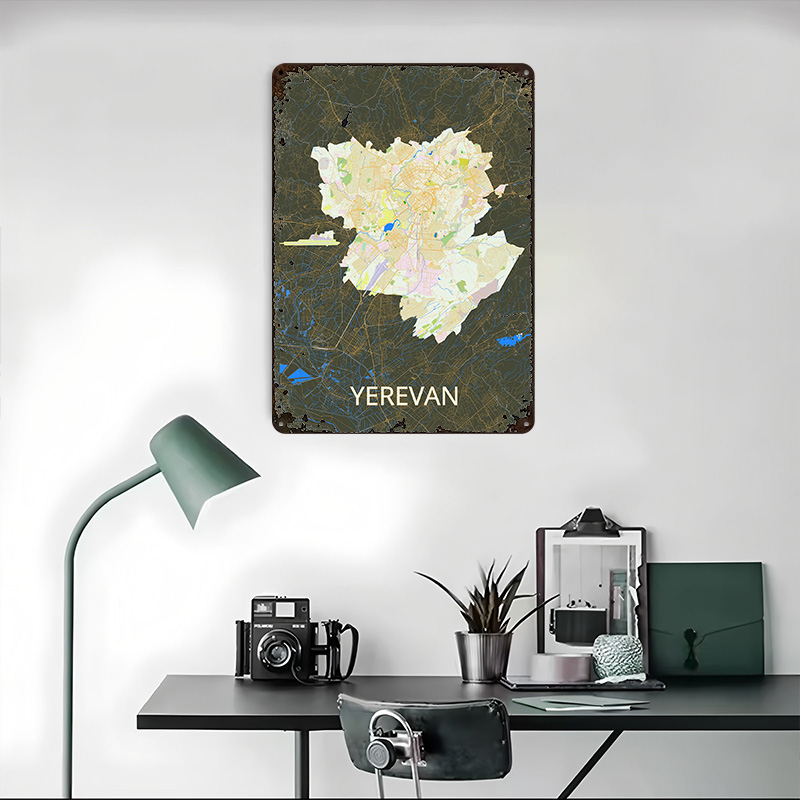 Affiche en tôle Carte de la vi - Vintage Gaming Accessories avis et prix